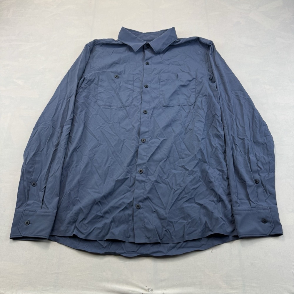 REI Co-op Blue Nylon Stretch Button-Up Hiking Shirt (check size tag)